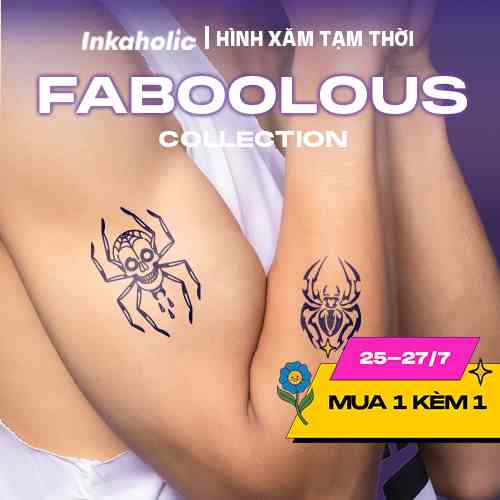 [Special Edition - BST Fa-BOO-LOUS] Hình xăm dán tạm thời 15 ngày Inkaholic - xăm giả đẹp & ngầu y xăm thật, chống nước