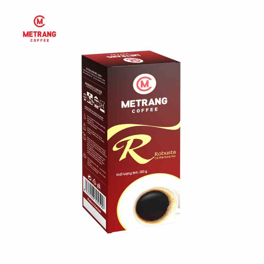 [Mã BMLTB35 giảm đến 35K đơn 99K] Cà phê Mê Trang Robusta (R) - Hộp 250g rang xay hút chân không