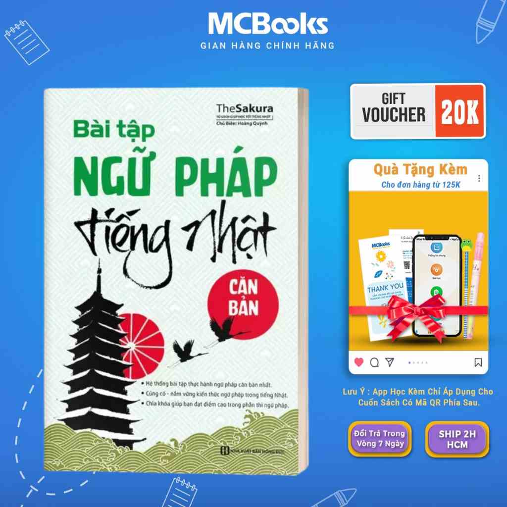 Sách - Bài tập ngữ pháp tiếng Nhật căn bản Mcbooks