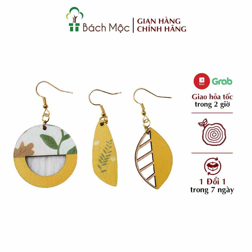 [Mã BMLTB200 giảm đến 100K đơn 499K] Khuyên Tai Gỗ Vintage Cho Nữ BÁCH MỘC Nhiều Mẫu Thời Trang Phong Cách