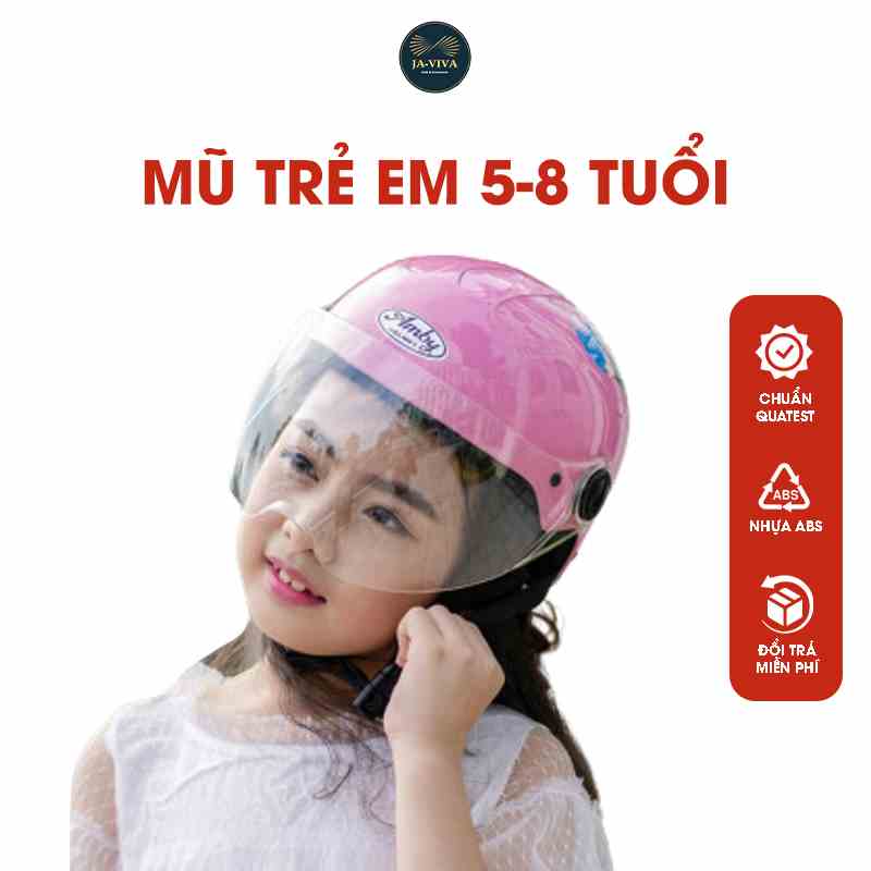 Mũ bảo hiểm trẻ em AMBY HELMET chính hãng, có kính ngắn cho bé 5 đến 8 tuổi, bảo hành 12 tháng