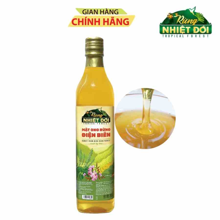 Mật ong nguyên chất Rừng Điện Biên 720g/chai - mật ong rừng tăng sức đề kháng, làm đẹp da