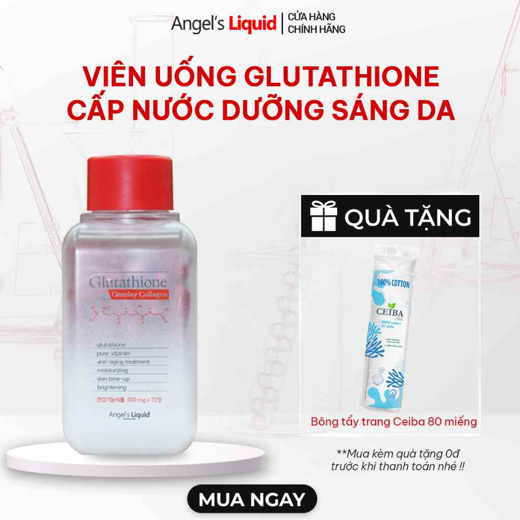 Viên uống Angels Liquid Glutathione Oneday Collagen hỗ trợ trắng da, cấp nước