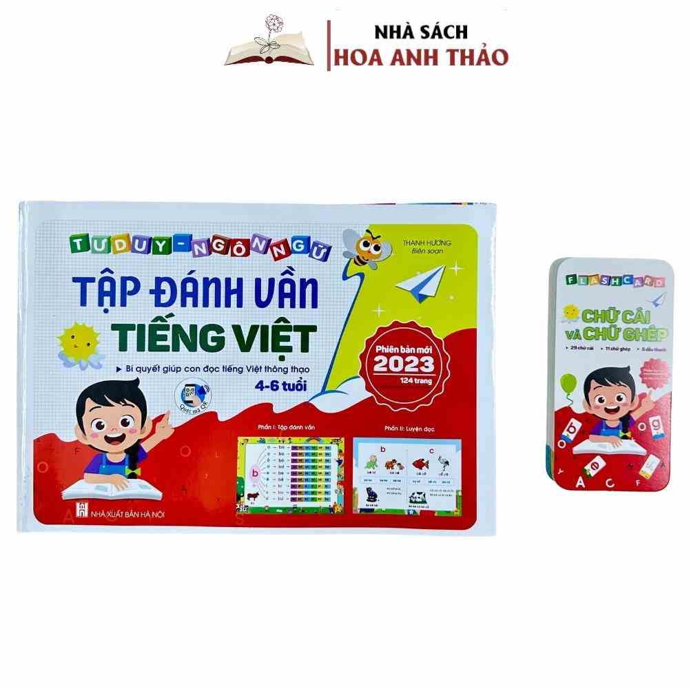 Sách - Tập đánh vần tiếng việt phiên bản mới 2023 kèm file đọc và video hướng dẫn cách ghép vần - nhà sách Hoa Anh Thảo