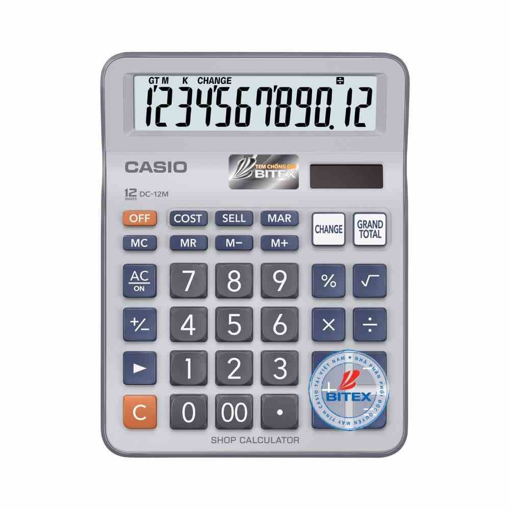 [Mã BMLTB35 giảm đến 35K đơn 99K] Máy tính CASIO DC-12M - Chính hãng Bitex, Bảo hành 7 năm