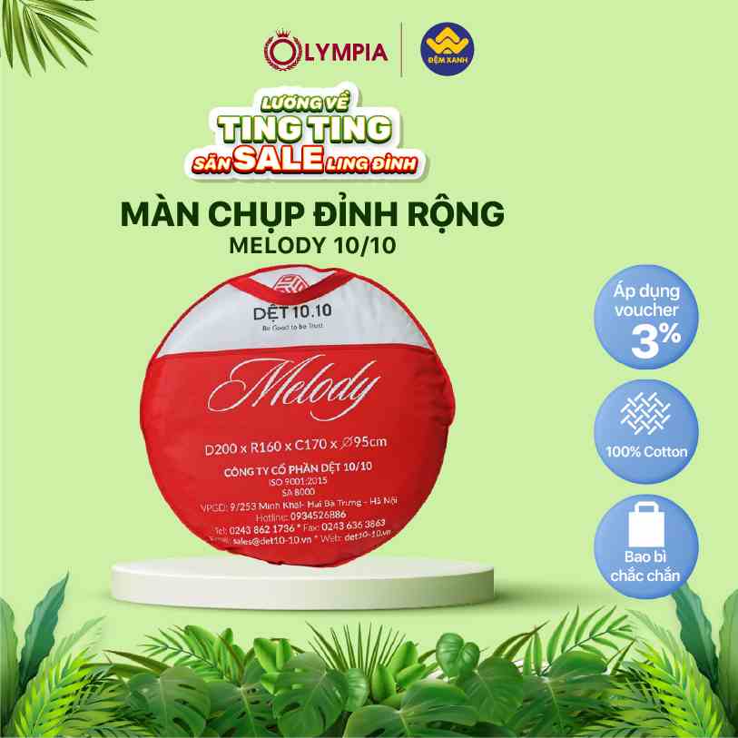 Màn chụp đỉnh rộng xuất khẩu Melody 10/10