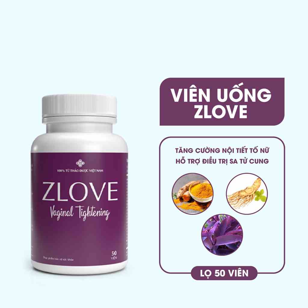 ZLV-Zlove - Thu hẹp, se khít vùng kín bị tổn thương, tăng cường nội tiết tố sau sinh ( hộp 50 viên )