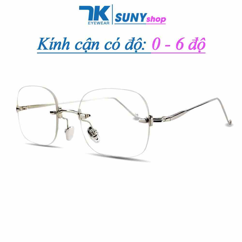 Kính cận có độ nữ, nam mắt chữ nhật không gọng màu vàng, bạc, đen 7K3511. Có sẵn tròng 0 độ chống tia UV, ánh sáng xanh