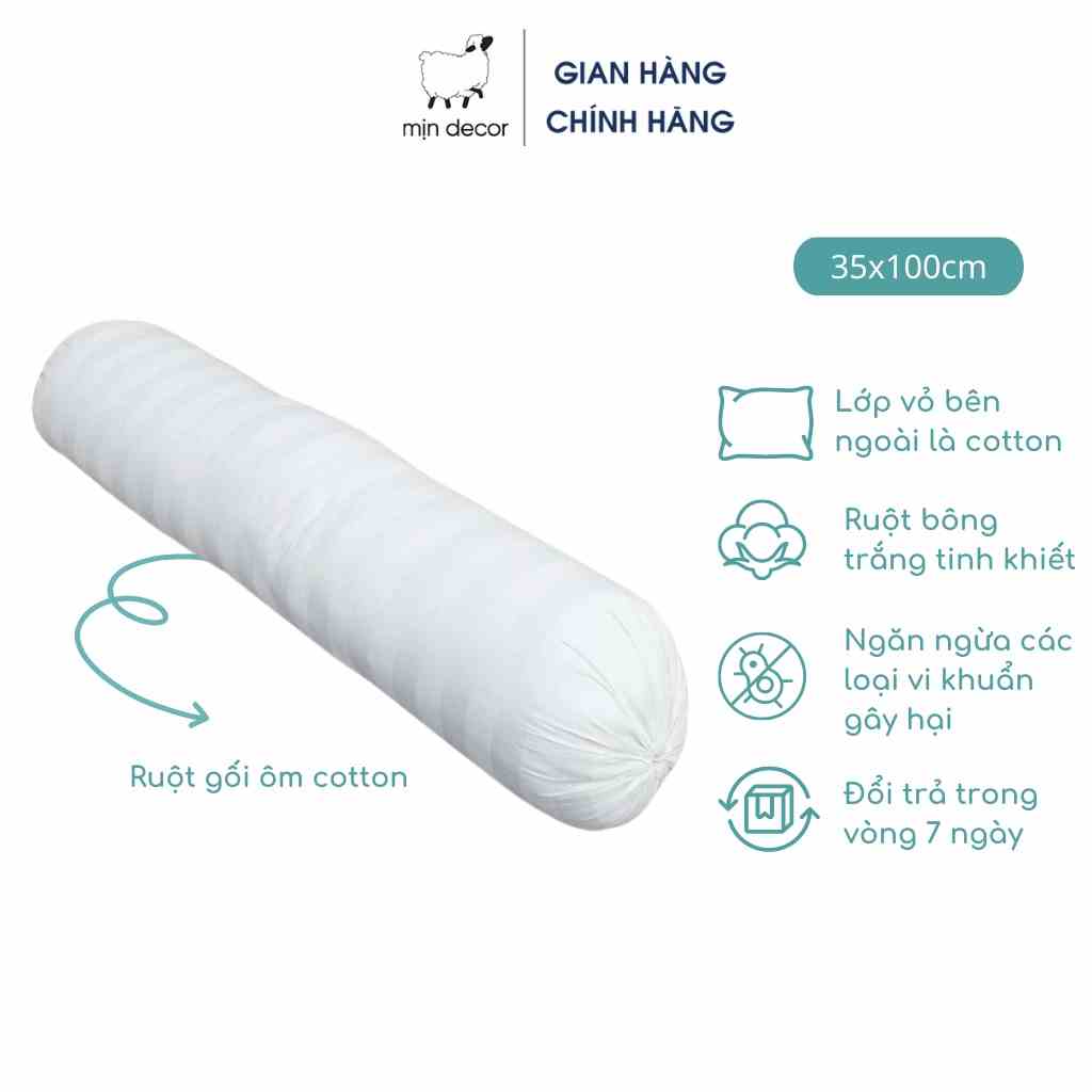 [Mã BMLTB35 giảm đến 35K đơn 99K] Ruột gối ôm cotton bông Mịn Decor mềm mại êm ái