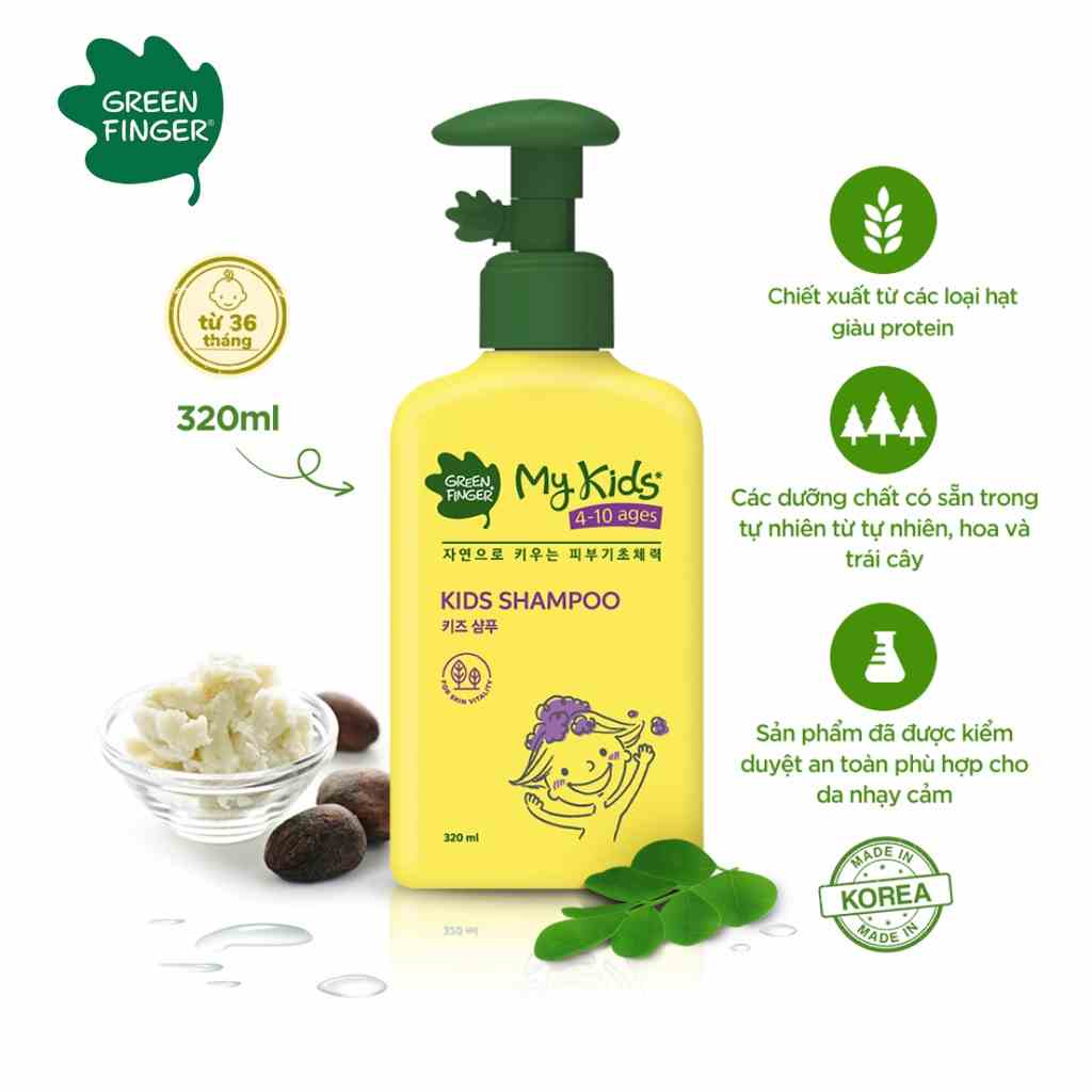 Dầu Gội Dưỡng Tóc Đặc Biệt Dành cho Trẻ em GREENFINGER MY KIDS SHAMPOO 320ml (1 chai)