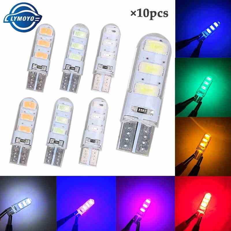 Set 10 Đèn Led Lymoyo T10 W5W 194 6smd 5730 T10 Cho Xe Ô Tô