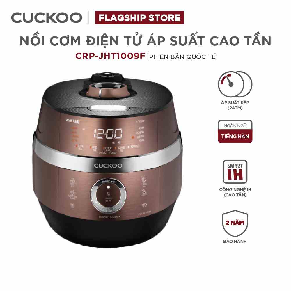 Nồi Cơm Điện Áp Suất Cao Tần CUCKOO 1,8 lít CRP-JHT1009F - Hàng chính hãng