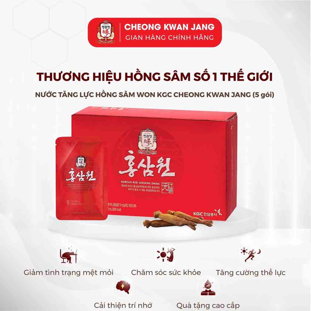 Nước Tăng Lực Hồng Sâm Won KGC Cheong Kwan Jang (70ml x 5 gói)