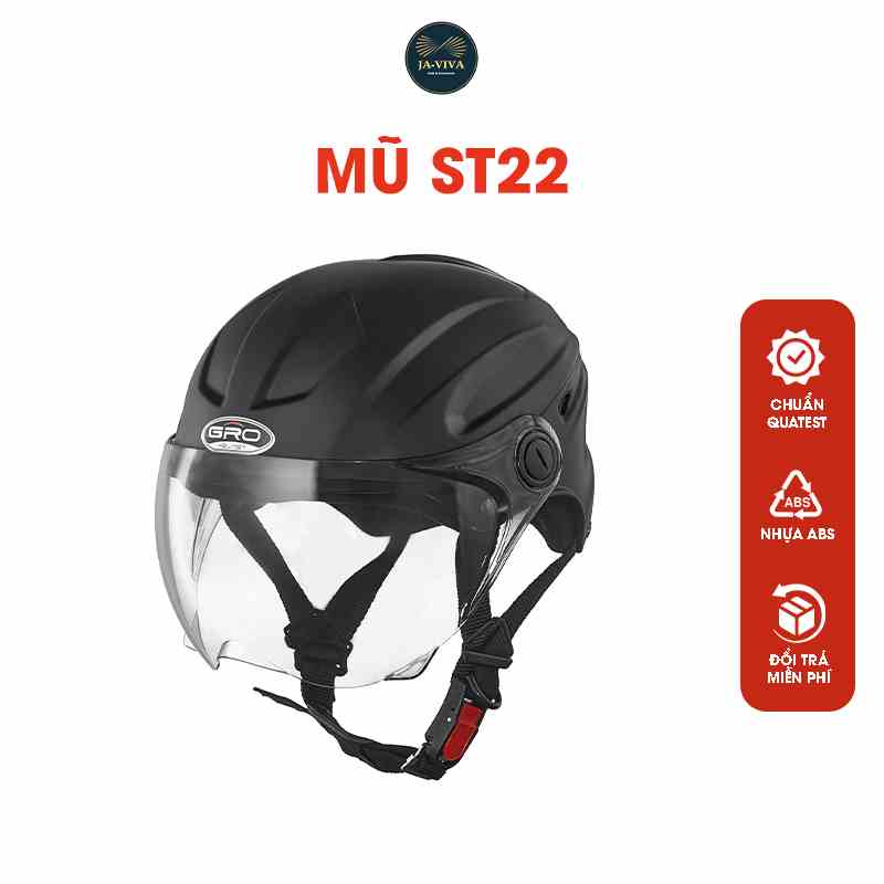 Mũ bảo hiểm nửa đầu có kính GRO HELMET st22 kiểu dáng thể thao cho nam nữ