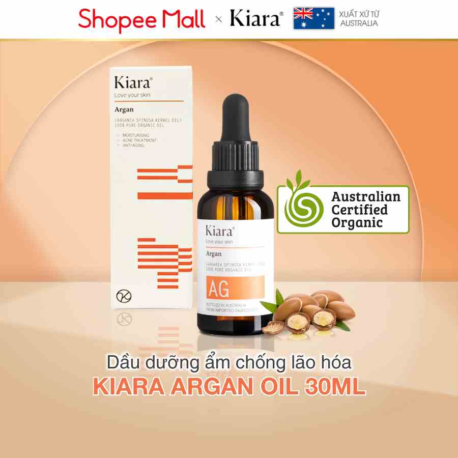 (Deal) Dầu dưỡng ẩm chống lão hóa sáng da Kiara Argan Oil 30ml