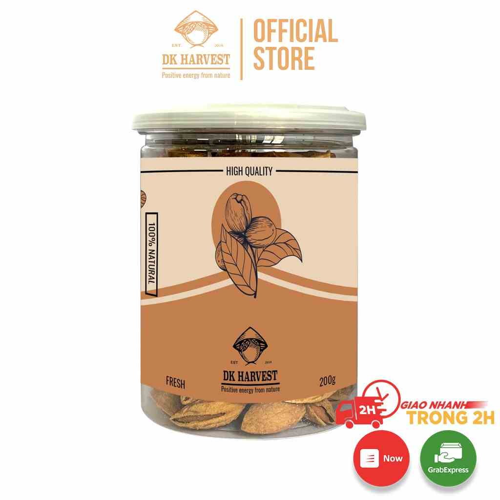 Hạt hạnh nhân rang bơ DK Harvest nhập khẩu Mỹ - Hộp 200g, 350g - đồ ăn vặt