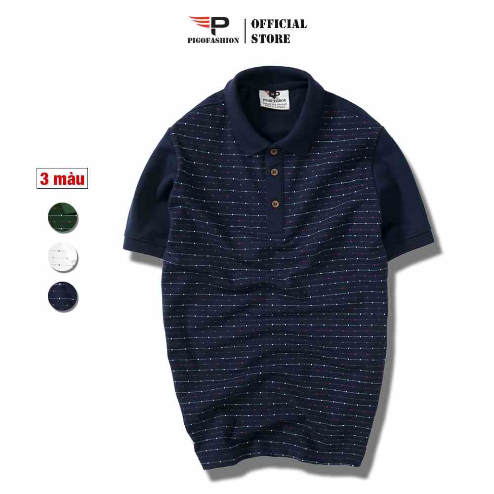 Áo thun polo nam in họa tiết chấm tròn, vải cotton cá sấu, chuẩn form dáng đẹp PPL31-1 nhiều màu PigoFashion