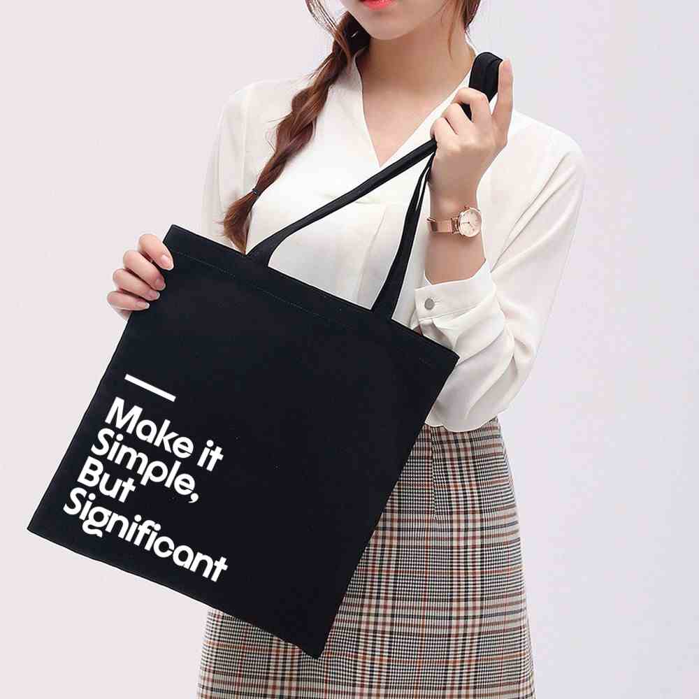 [Mã BMLTA35 giảm đến 35K đơn 99K] Túi Vải Tote Ginko Dây Kéo Phong Cách ulzzang Hàn Quốc In Hình Make It Simple B06