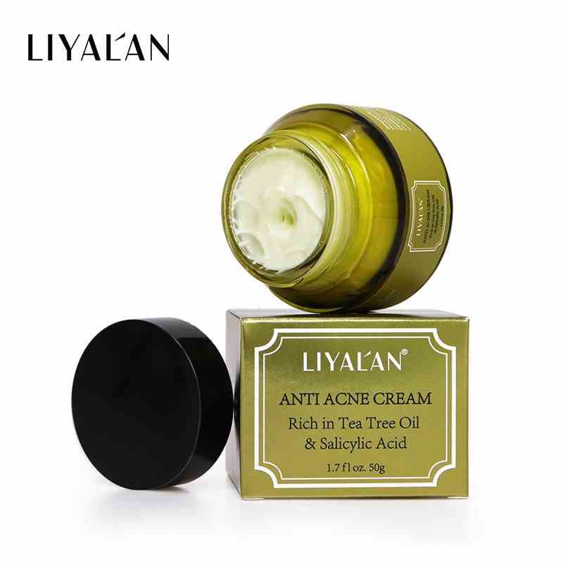 Kem dưỡng da LIYALAN chiết xuất thành phần dầu cây trà thu nhỏ lỗ chân lông  hiệu quả 50g