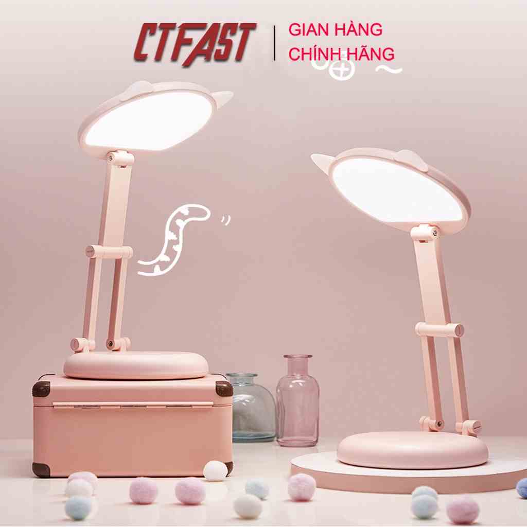 Đèn học để bàn học sinh CTFAST : Thông minh, chống cận thị ,bóng led cảm ứng, tích điện pin sạc dung lượng 2400 mAh