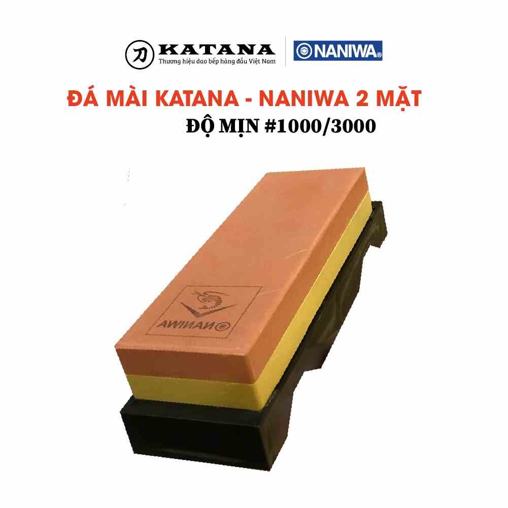 [Giá tốt] Đá mài dao 2 mặt KATANA độ mịn 1000 và 3000 NKT510/530D kèm đế chống trượt và hướng dẫn sử dụng