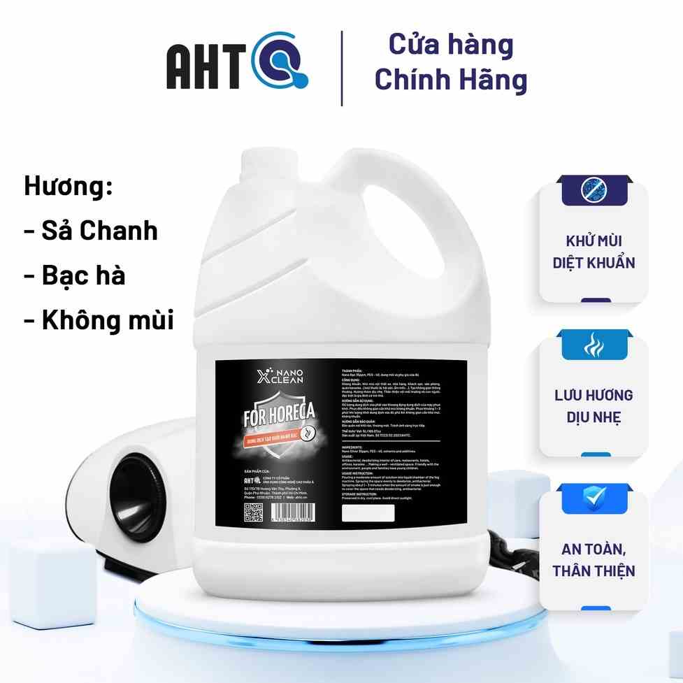 Dung dịch tạo khói, phun khói Nano Xclean For Horeca - Hương Sả chanh - Diệt Khuẩn Khử Mùi nhà hàng, karaoke 5L