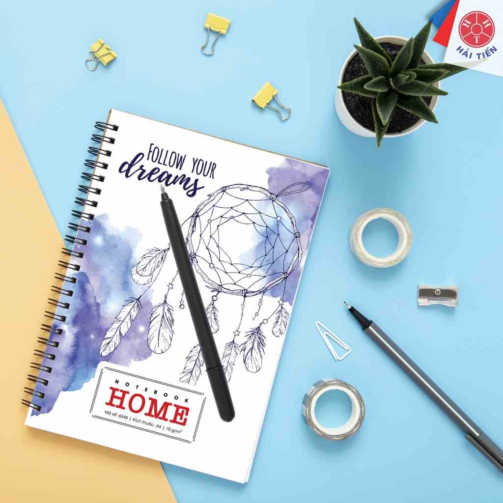 [Mã BMLTB35 giảm đến 35K đơn 99K] HẢI TIẾN Sổ lò xo bìa bồi cao cấp Home A5 - Hải Tiến