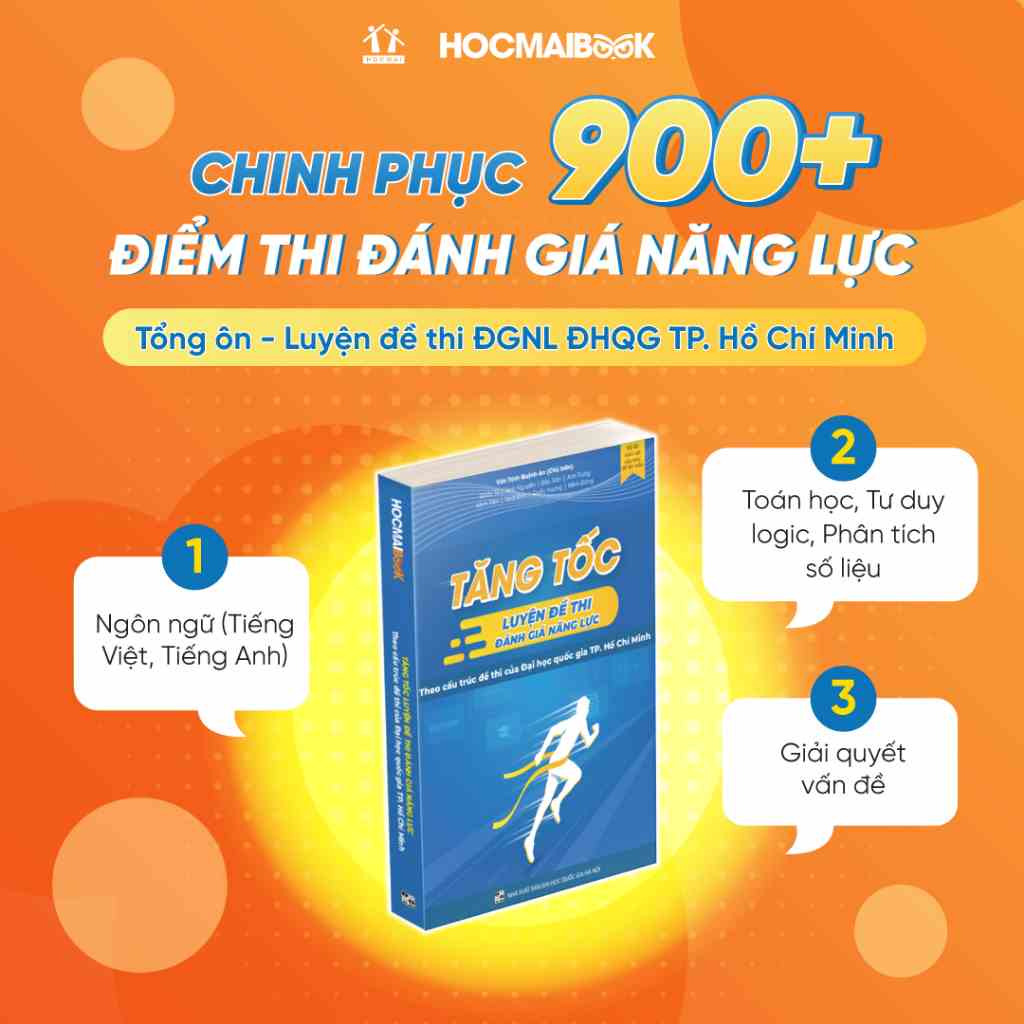 Sách - Tăng tốc luyện đề thi Đánh giá năng lực ĐHQG TP.HCM, giúp 2k6 nhân đôi cơ hội đỗ Đại Học 2024