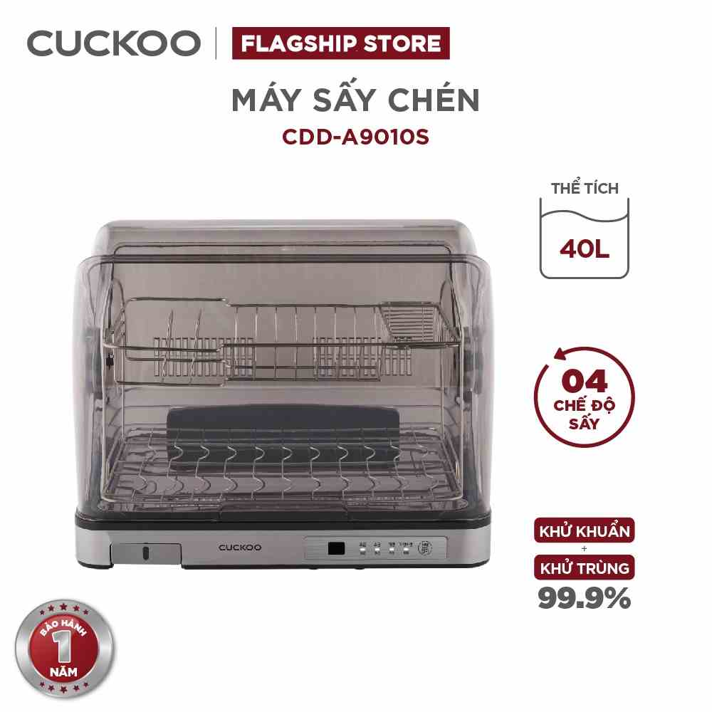 [Mã ELHACE02 giảm 12% đơn 2TR] Máy sấy chén CUCKOO 40 lít CDD-A910S công suất 350W - Hàng chính hãng