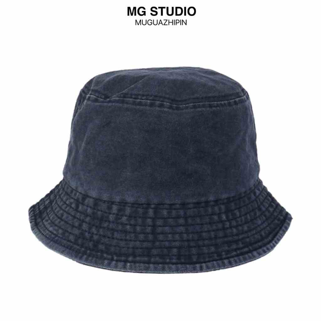 Mũ Tai Bèo Mg Studio Vải Cotton Sơn Màu Trơn Phong Cách Retro Thời Trang