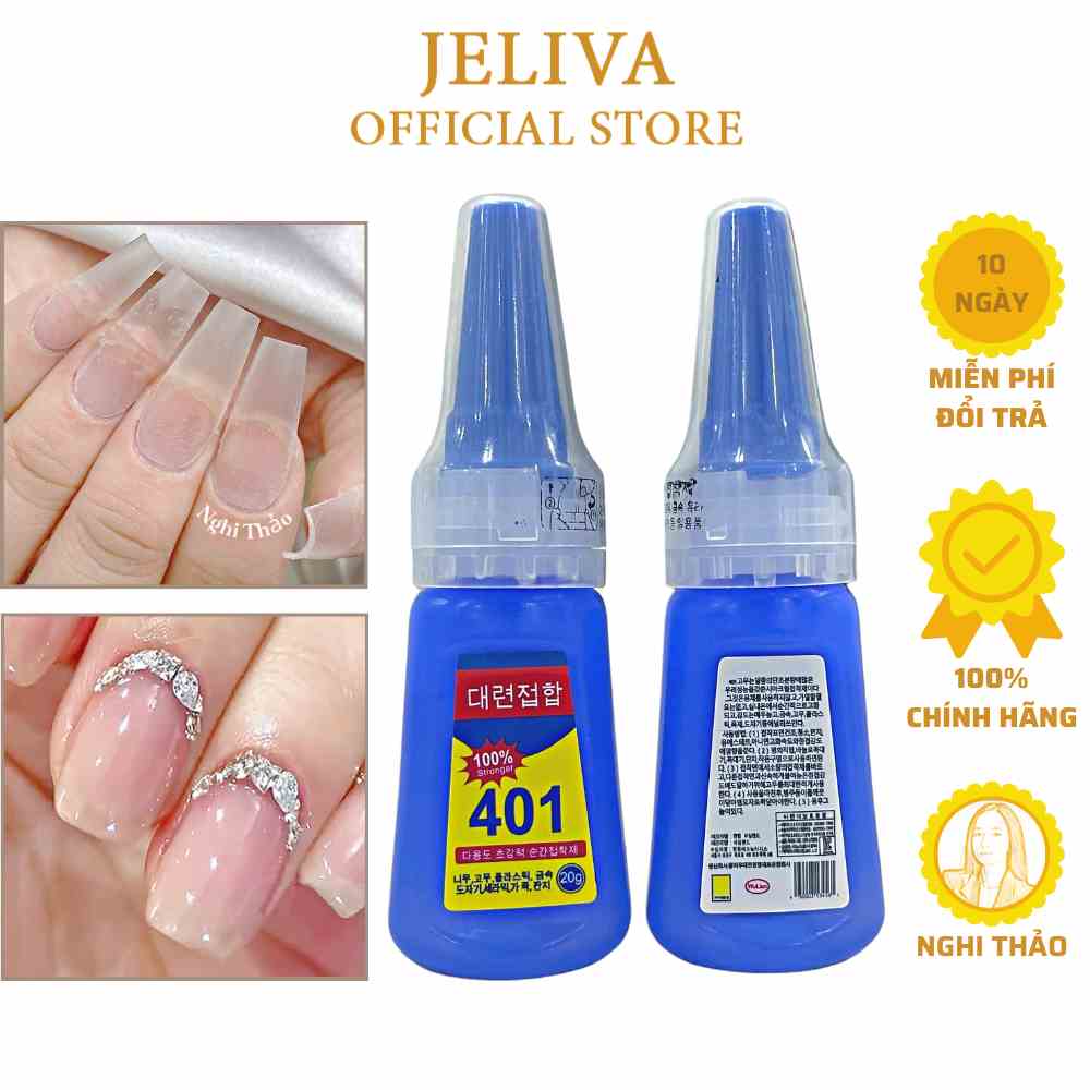 Keo 401 gắn móng siêu chắc 20g JELIVA