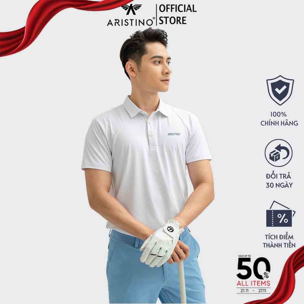 Áo polo nam ARISTINO dáng Golf fit thoải mái, chất liệu thấm hút mồ hôi, có khả năng chống tia UV - APSG16S1