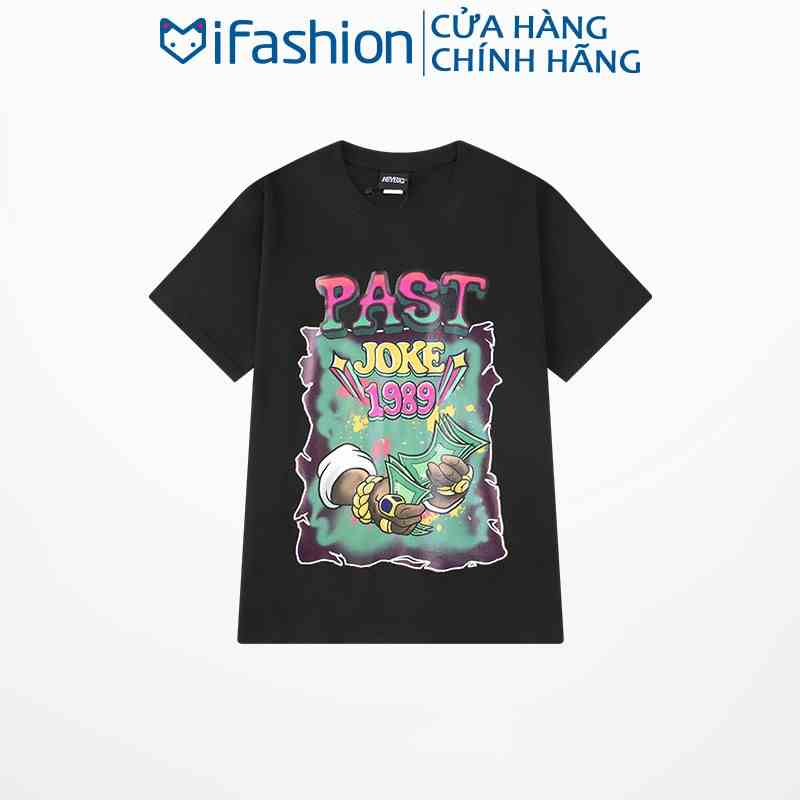 Áo thun unisex IFASHION chất cotton tay lỡ form rộng in hình past joke 1989 N096