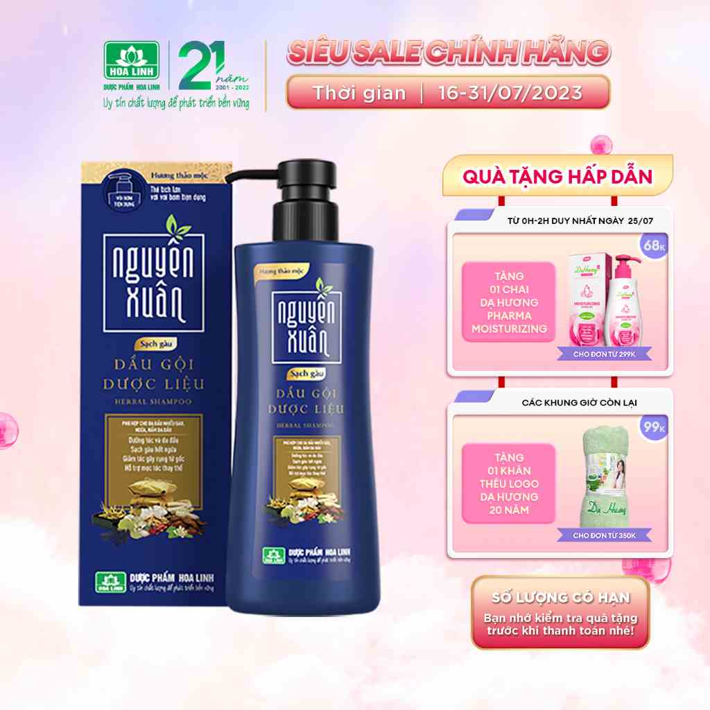 Dầu gội dược liệu Nguyên Xuân sạch gàu 250ml - Dành cho tóc gàu ngứa