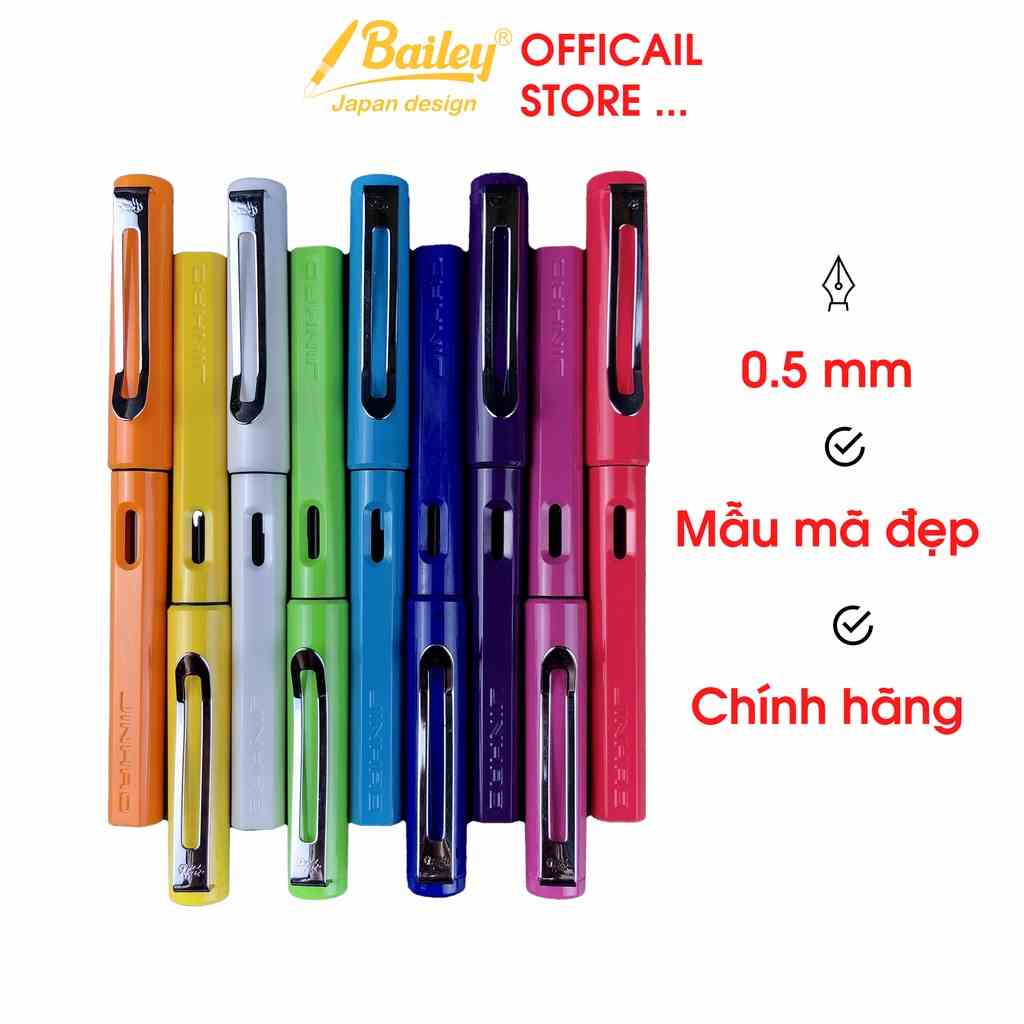 [Mã BMLTA35 giảm đến 35K đơn 99K] Bút bi nhựa mực gel đen thiết kế đẹp viết trơn Jin Bailey