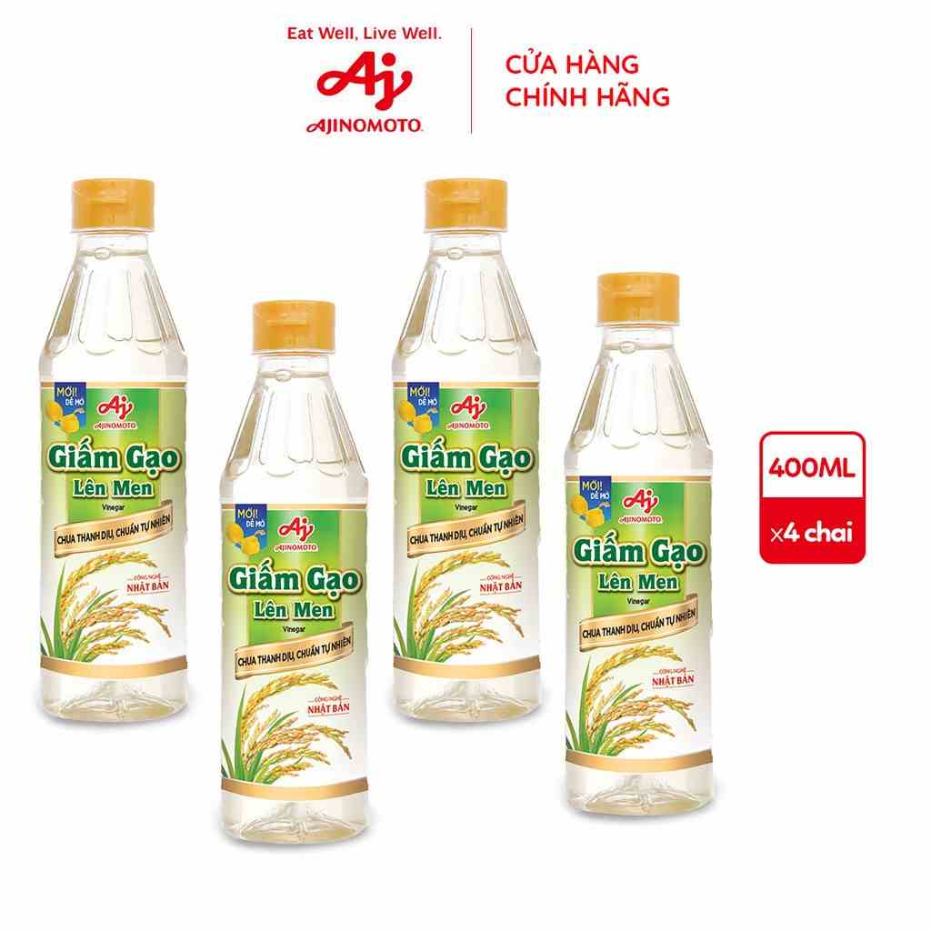 Combo 4 chai Giấm gạo lên men Ajinomoto (400ml/chai)