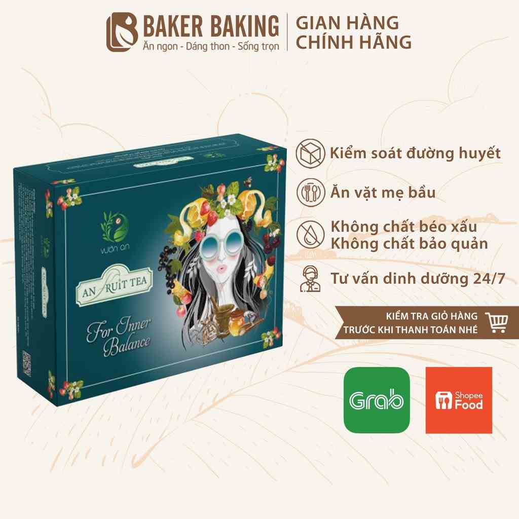 Trà detox hoa quả sẩy khô Baker Baking thanh lọc cơ thể dành cho người béo, eatclean 25 gói