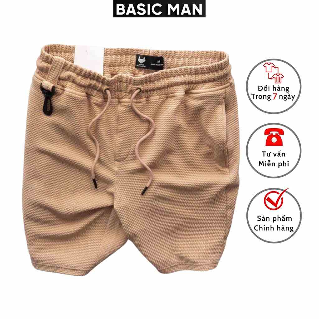 [Mã BMLTB35 giảm đến 35K đơn 99K] Quần short nam thể thao BASIC MAN màu be - QSN BM0012