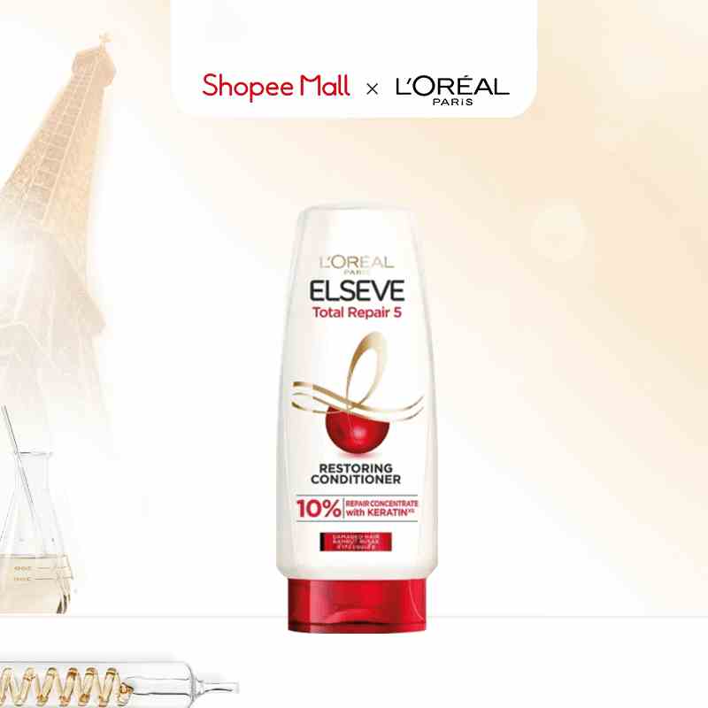 Dầu xả giảm 5 dấu hiệu của tóc hư tổn LOreal Paris Elseve Total Repair 5 Restoring Conditioner 280 ml