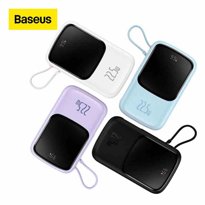 [Mã ELBMO2 giảm 12% đơn 500K] Pin sạc dự phòng Baseus 10000mAh PD có dây cáp cho điện thoại