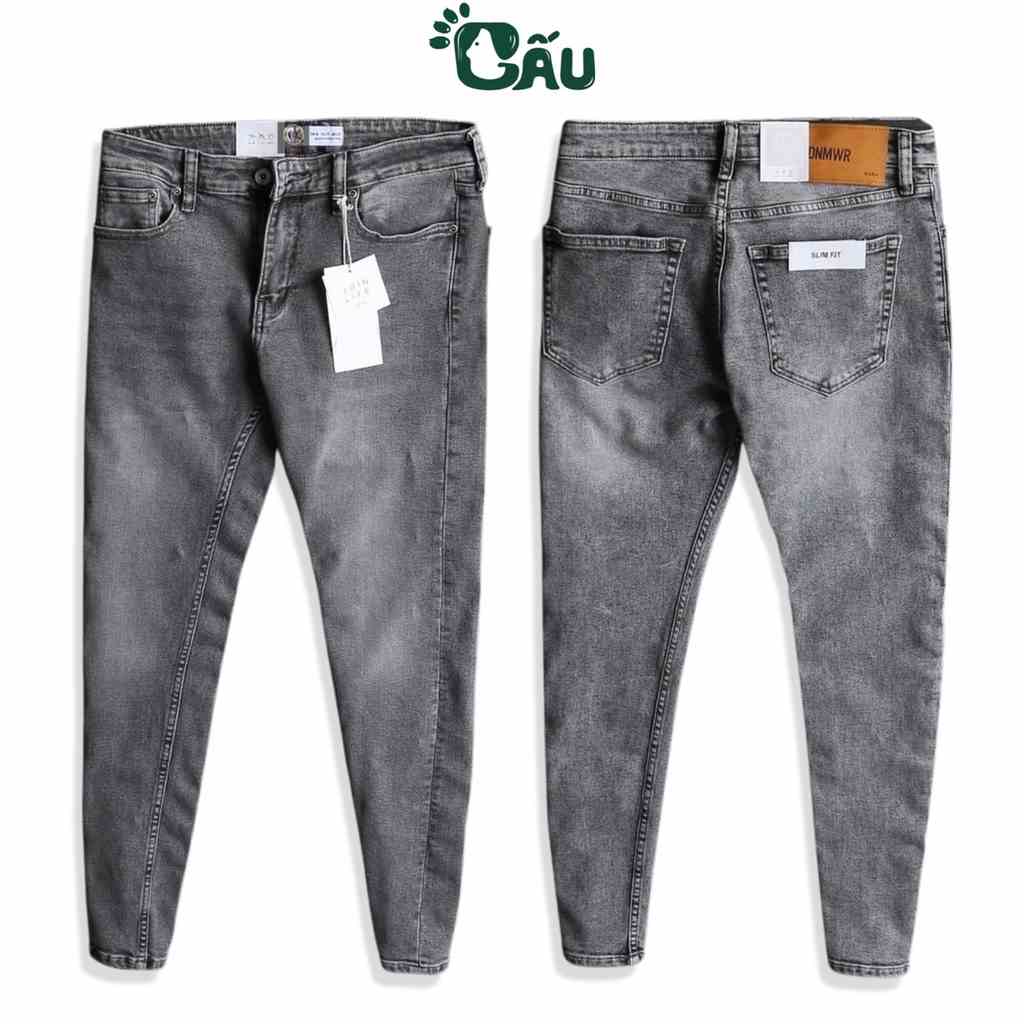 Quần jean nam rách Gấu 194 wass kiểu vải jeans co dãn, dày dặn form slimfit - Xám 5252