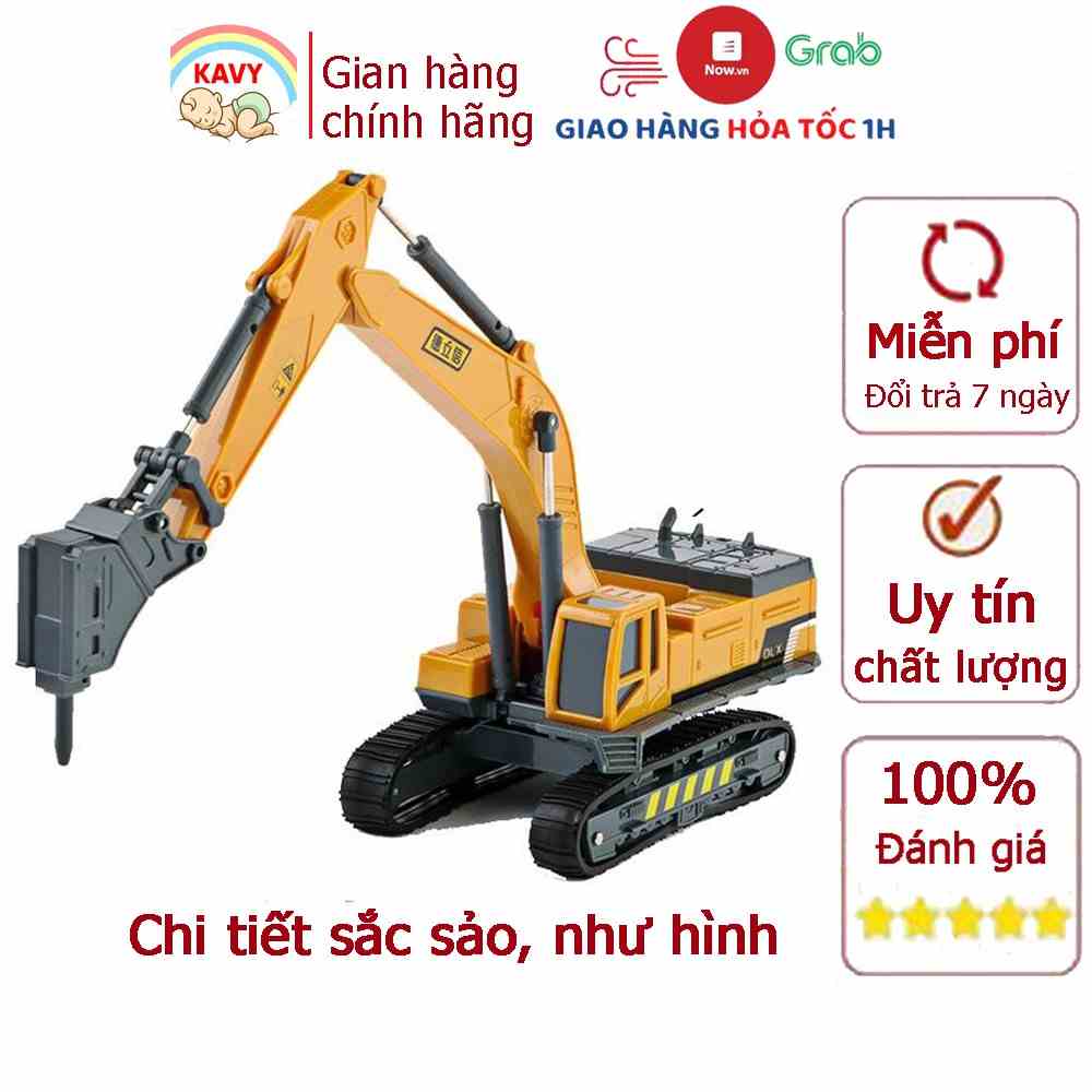 Đồ chơi mô hình cho bé xe đục phá bê tông mô phỏng chi tiết xe ngoài đời thực, với các khớp chuyển động linh hoạt-KAVY