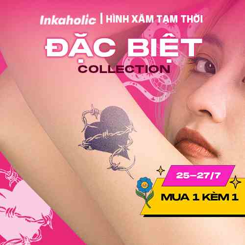 (Phiên bản Đặc biệt) Hình xăm dán tạm thời 15 ngày Inkaholic  - bản to, xăm giả đẹp & ngầu y xăm thật, chống nước 100%