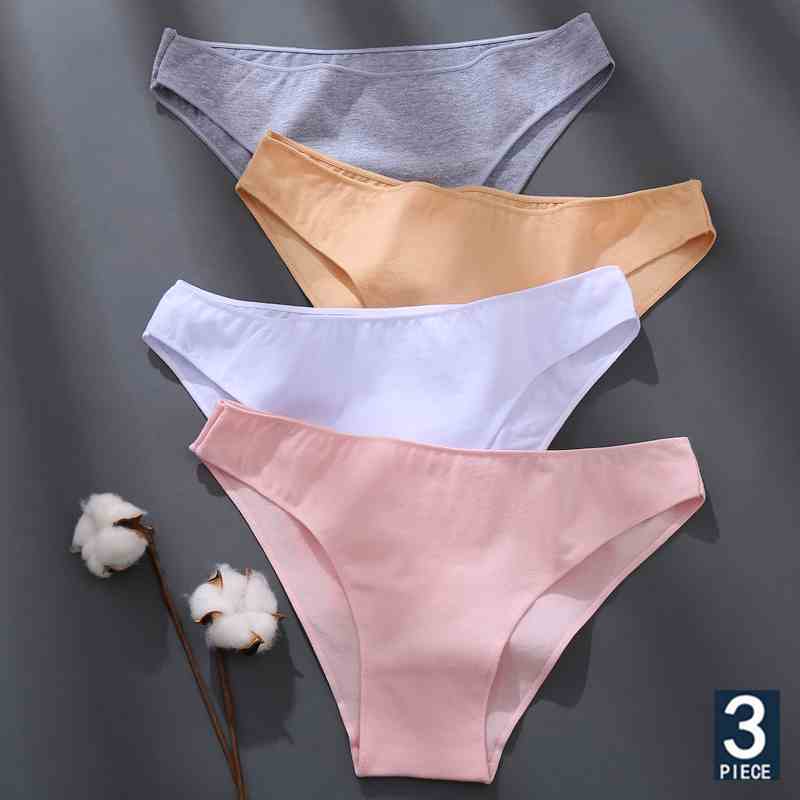  Set Quần Lót FINETOO Vải Cotton Bảy Màu Trơn M-XXL Thời Trang Cho Nữ