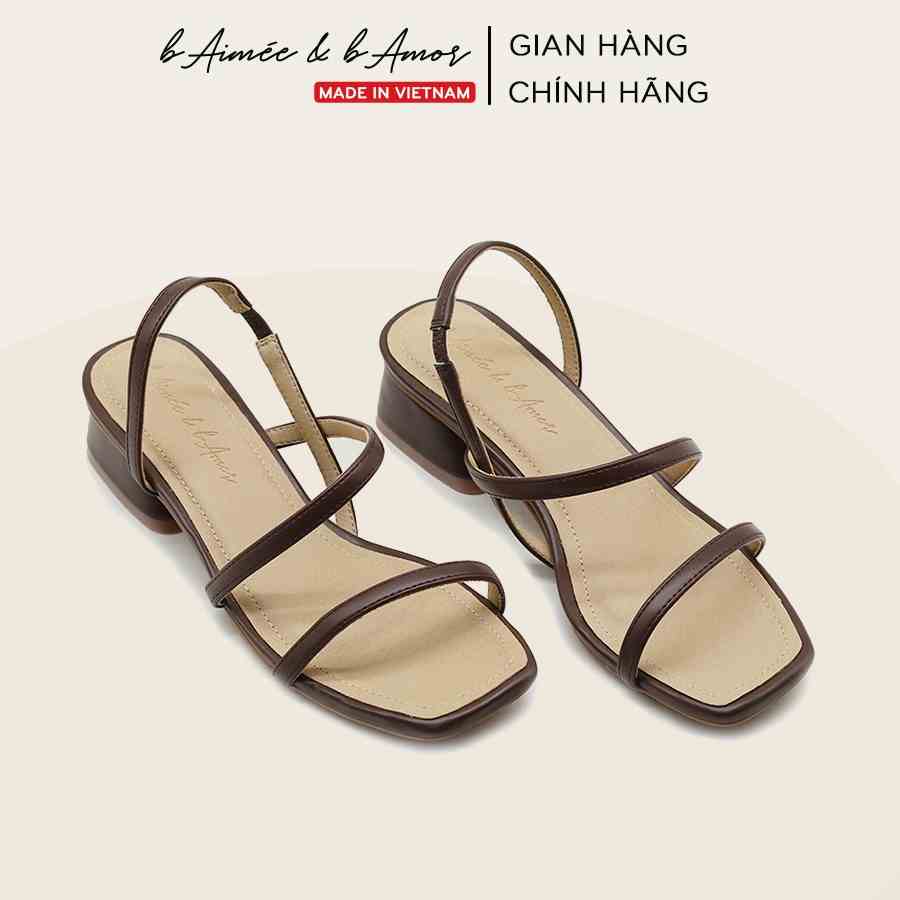 Xăng đan cao gót nữ Grace High Sandal đế vuông 3 phân quai mảnh bAimée & bAmor - MS1533bb