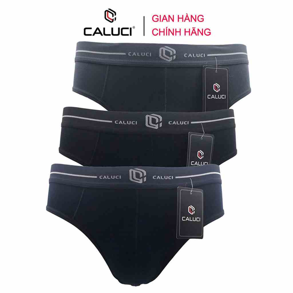 [Mã BMLTB35 giảm đến 35K đơn 99K] Combo 3 quần sịp tam giác CALUCI CBF1801, vải Cotton mềm mại, xốp nhẹ, thoáng mát