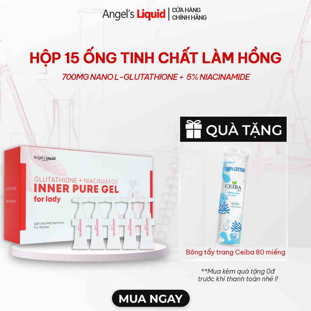 Siêu Tinh Chất Làm Hồng Se Khít Vùng Kín Angels Liquid Glutathione Plus Niacinamide Inner Pure Gel 2ml x15 ống