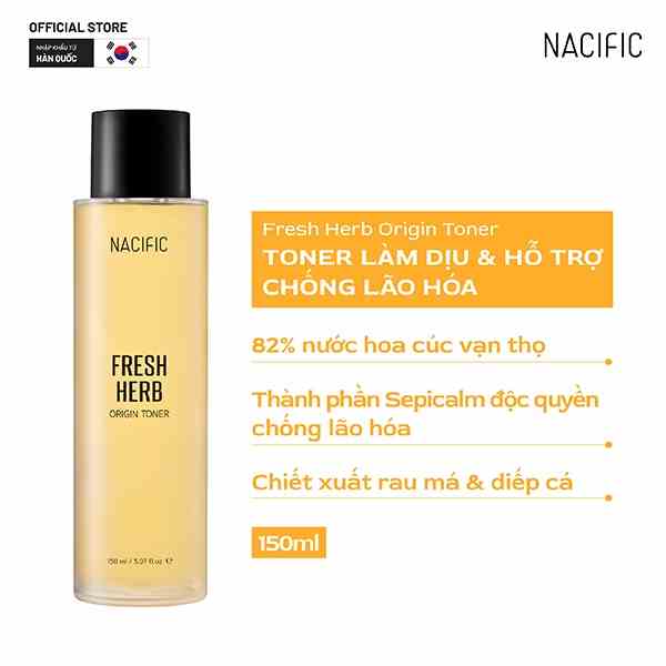 Nước hoa hồng chống lão hóa Nacific Fresh Herb Origin Toner 150ml