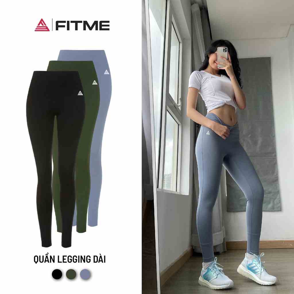 Quần tập gym yoga legging nữ cạp cao Fitme Zeta vải 2 lớp nâng mông tôn dáng cao cấp QDZT