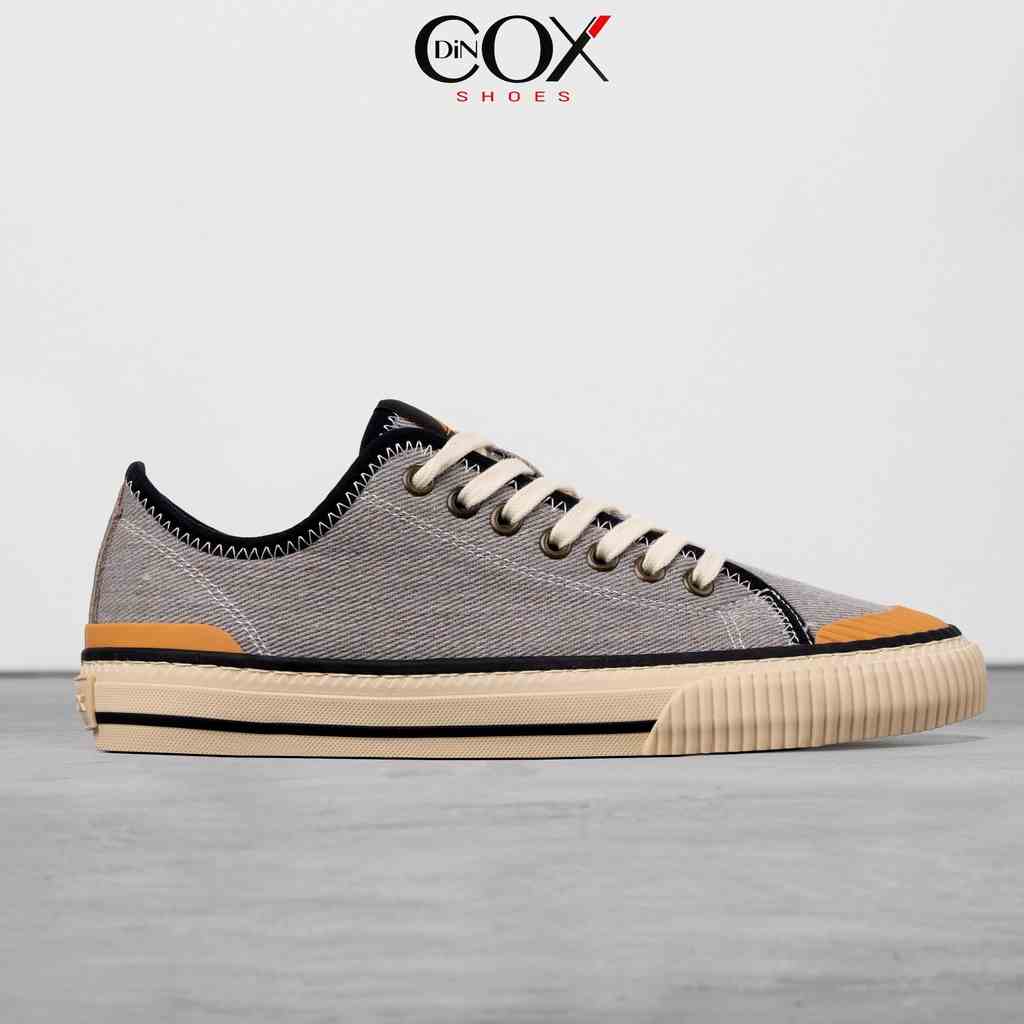 Giày Sneaker Vải Nam DINCOX D21 Ấn Tượng Grey Wash Canvas Jean